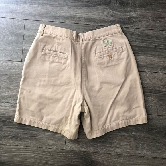 lauren jeans co ralph lauren size 8 tan high waisted shorts slat pockets preppy - Picture 2 of 11